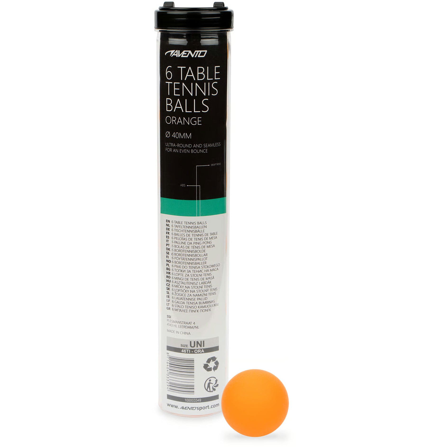 Set 6 Mingi Tenis de Masă AVENTO ABS Portocalii 40mm